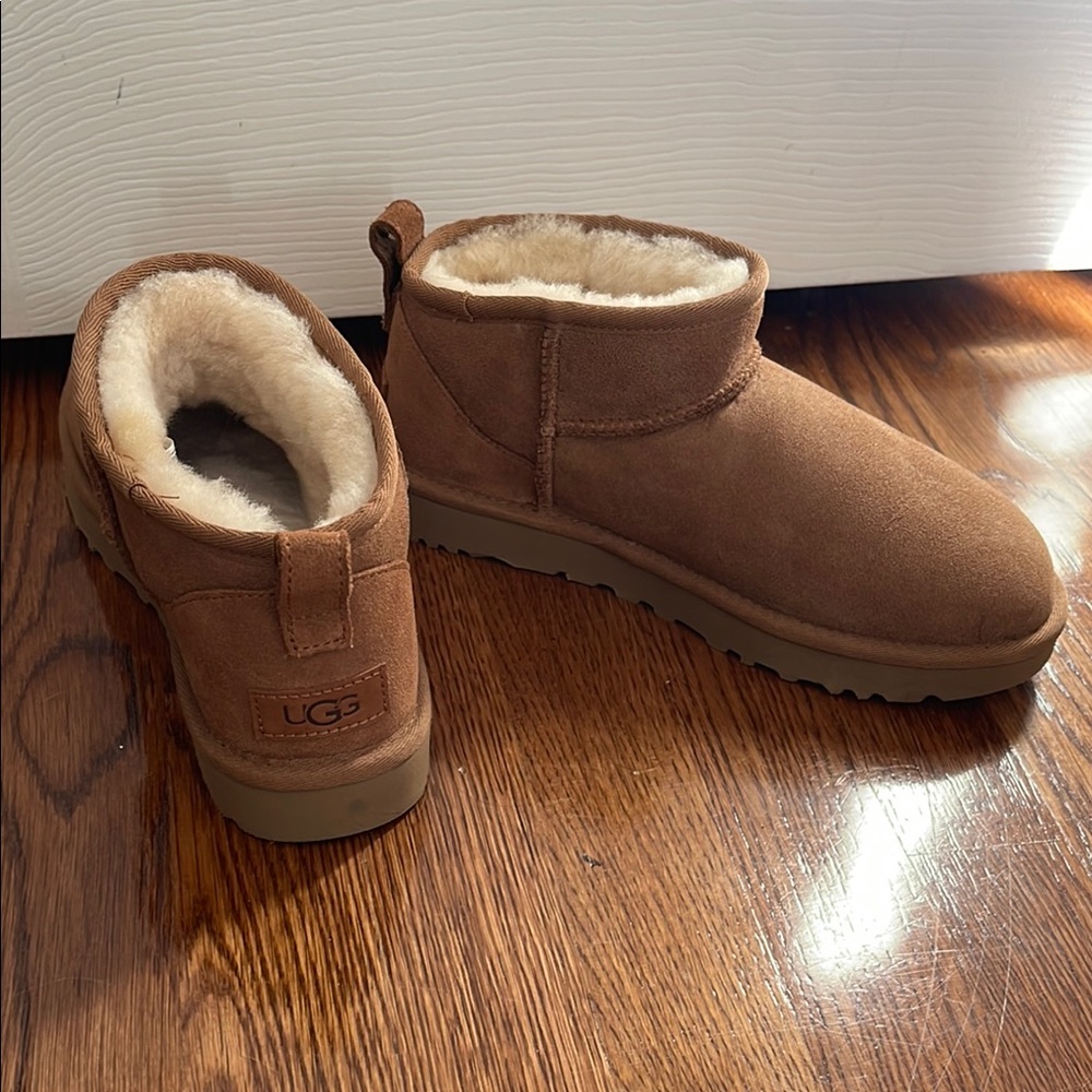 UGG Chestnut Suede Fur-Lined Boots